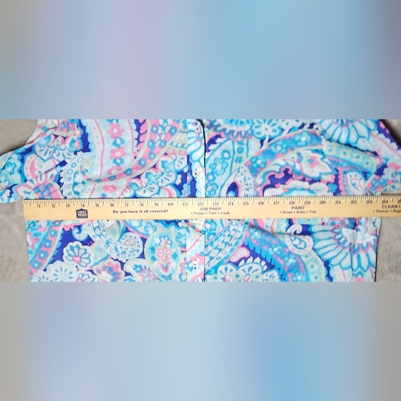 Talbots Lilly Pulitzer Style Long Sleeve Button Up Shirt 1X Lightweight cotton. - Picture 6 of 13